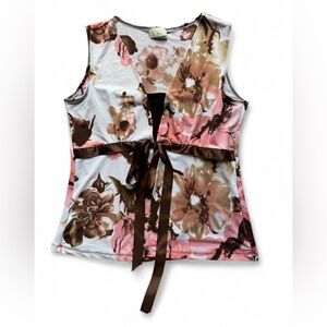 Fairycore Floral Sleeveless Front-Tie Top